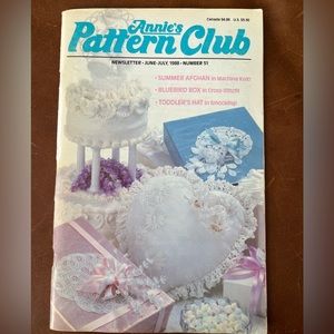 ANNIES PATTERN CLUB July 1998 Machine Knit Cross-Stitch Smocking Crochet Sewing